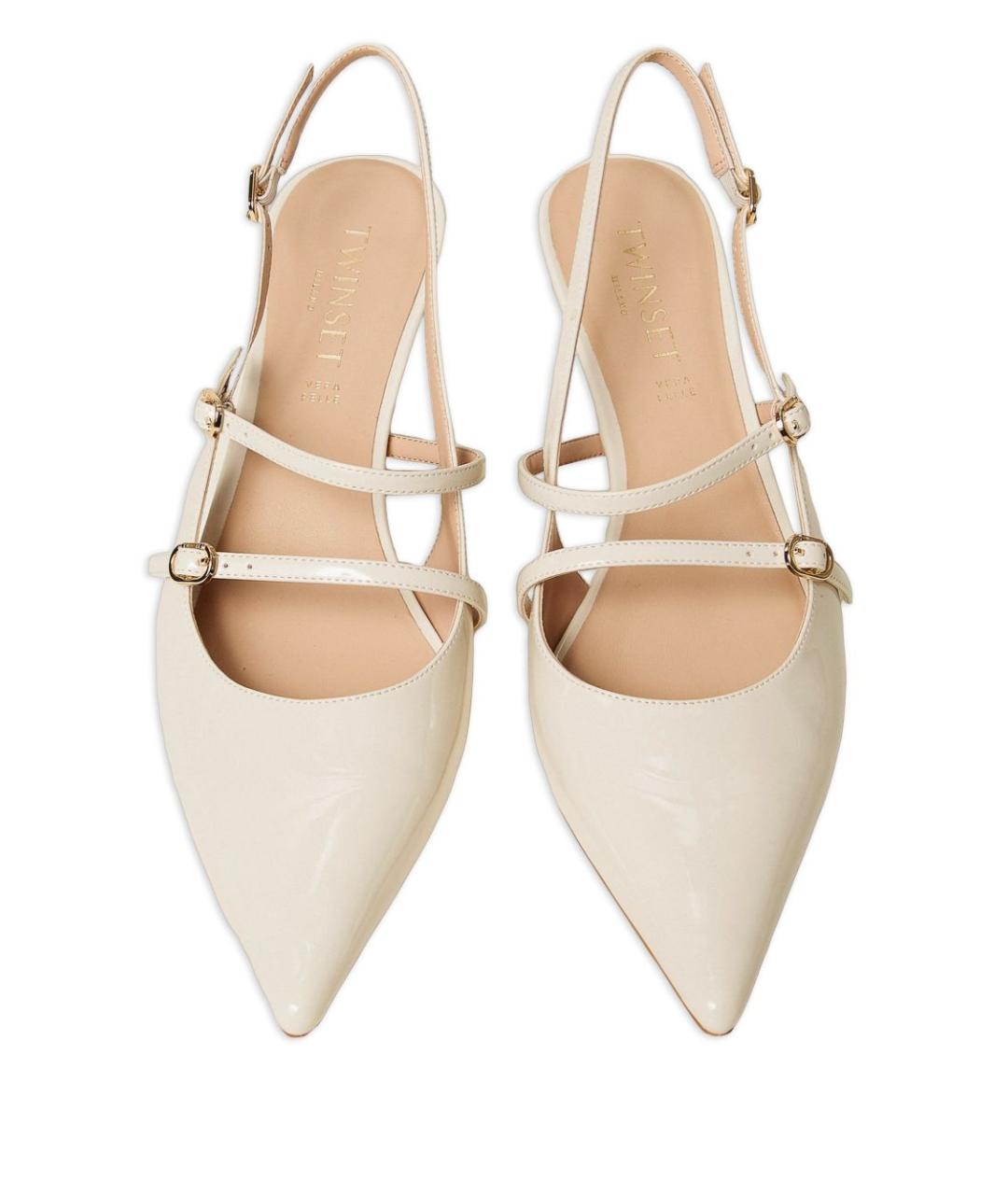 TWIN-SET Бежевые кожаные туфли, фото 3