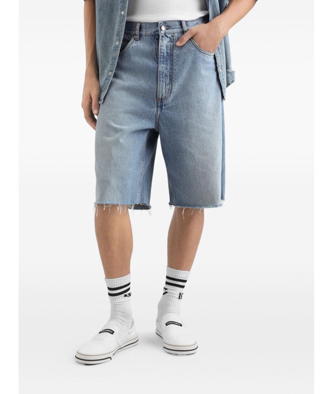 DOLCE&GABBANA Голубые хлопковые шорты, фото 3