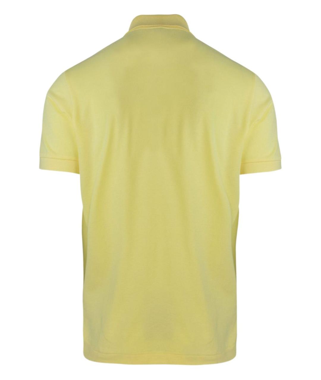 LACOSTE Желтое хлопковое поло с коротким рукавом, фото 3