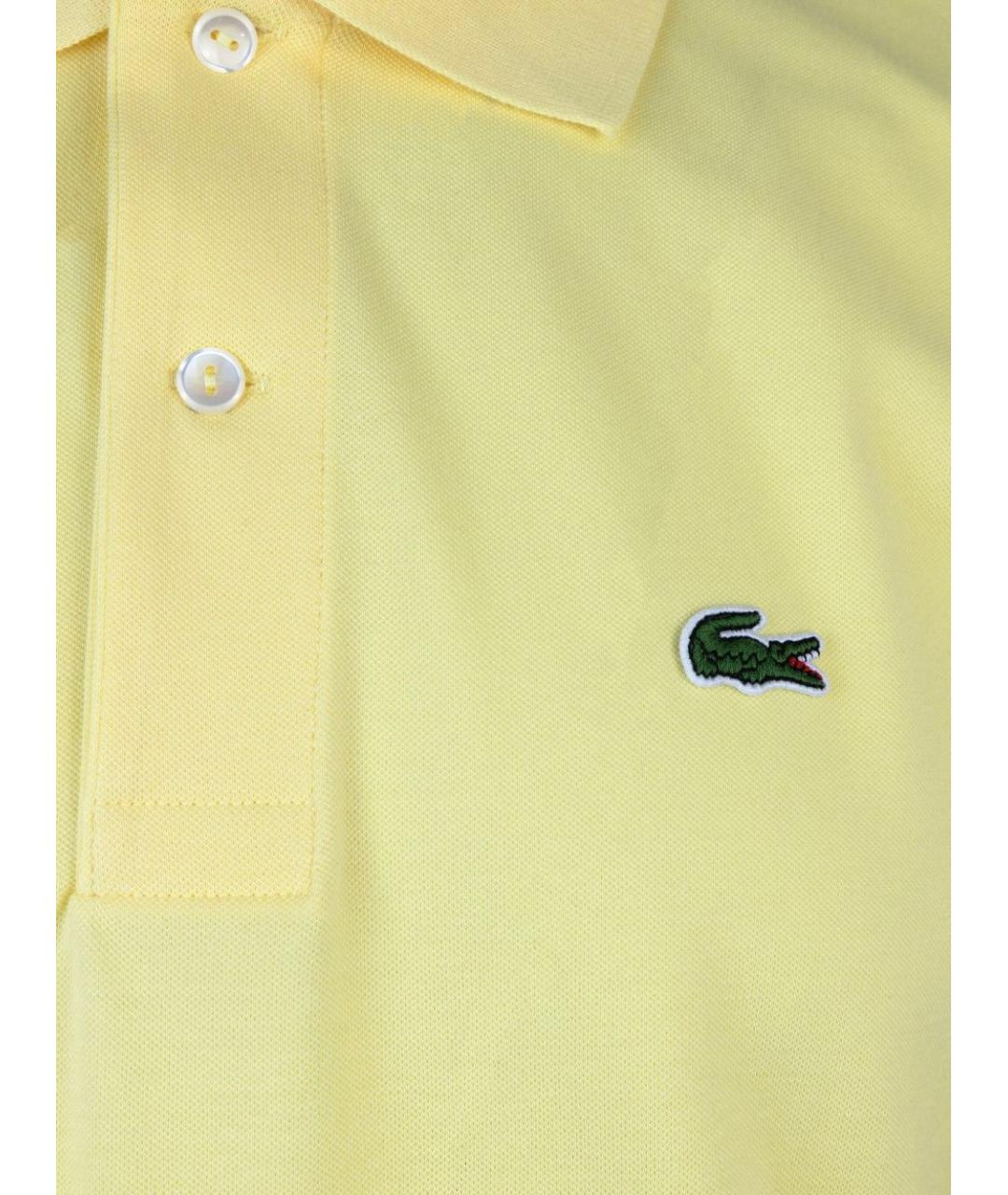LACOSTE Желтое хлопковое поло с коротким рукавом, фото 2