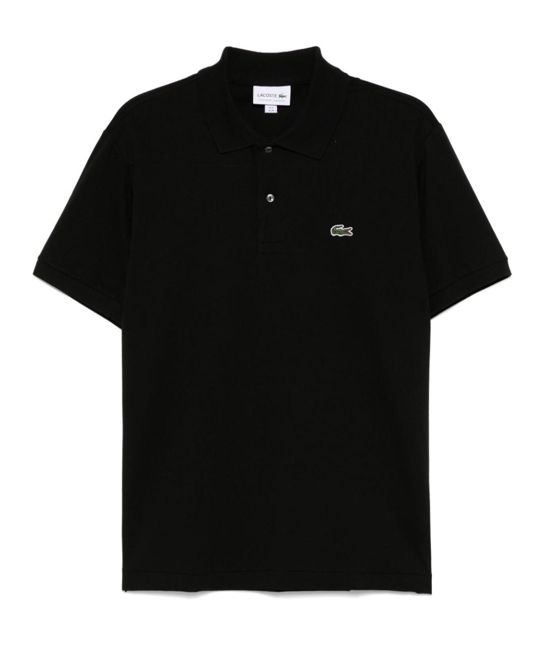 LACOSTE Черное хлопковое поло с коротким рукавом, фото 1