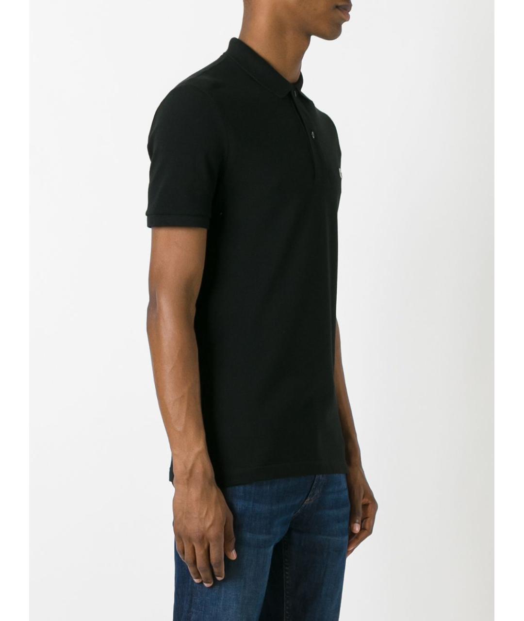 LACOSTE Черное хлопковое поло с коротким рукавом, фото 3