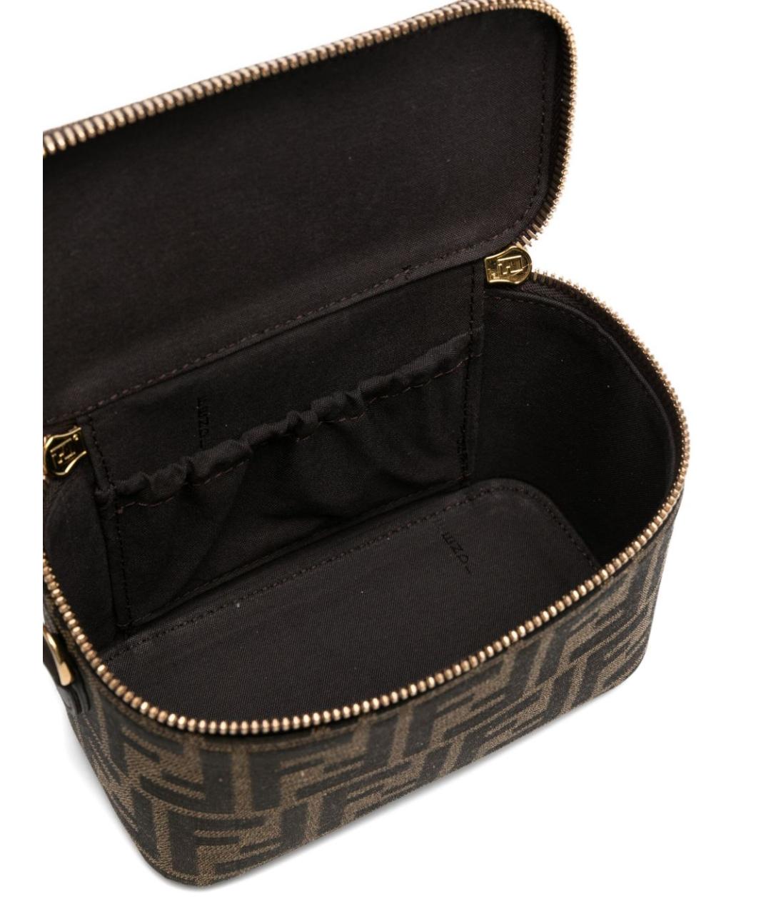 FENDI Коричневая тканевая сумка через плечо, фото 5