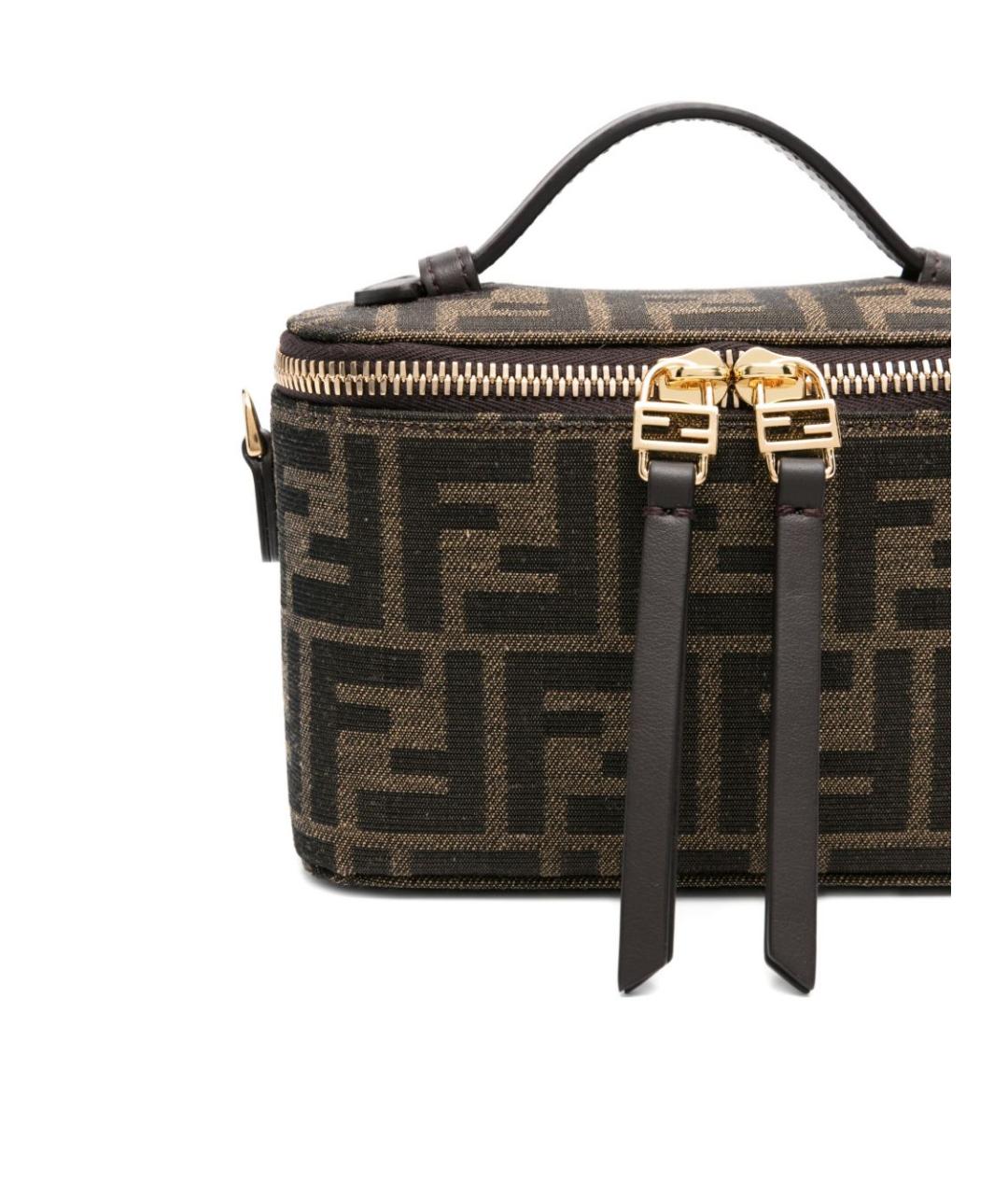 FENDI Коричневая тканевая сумка через плечо, фото 4