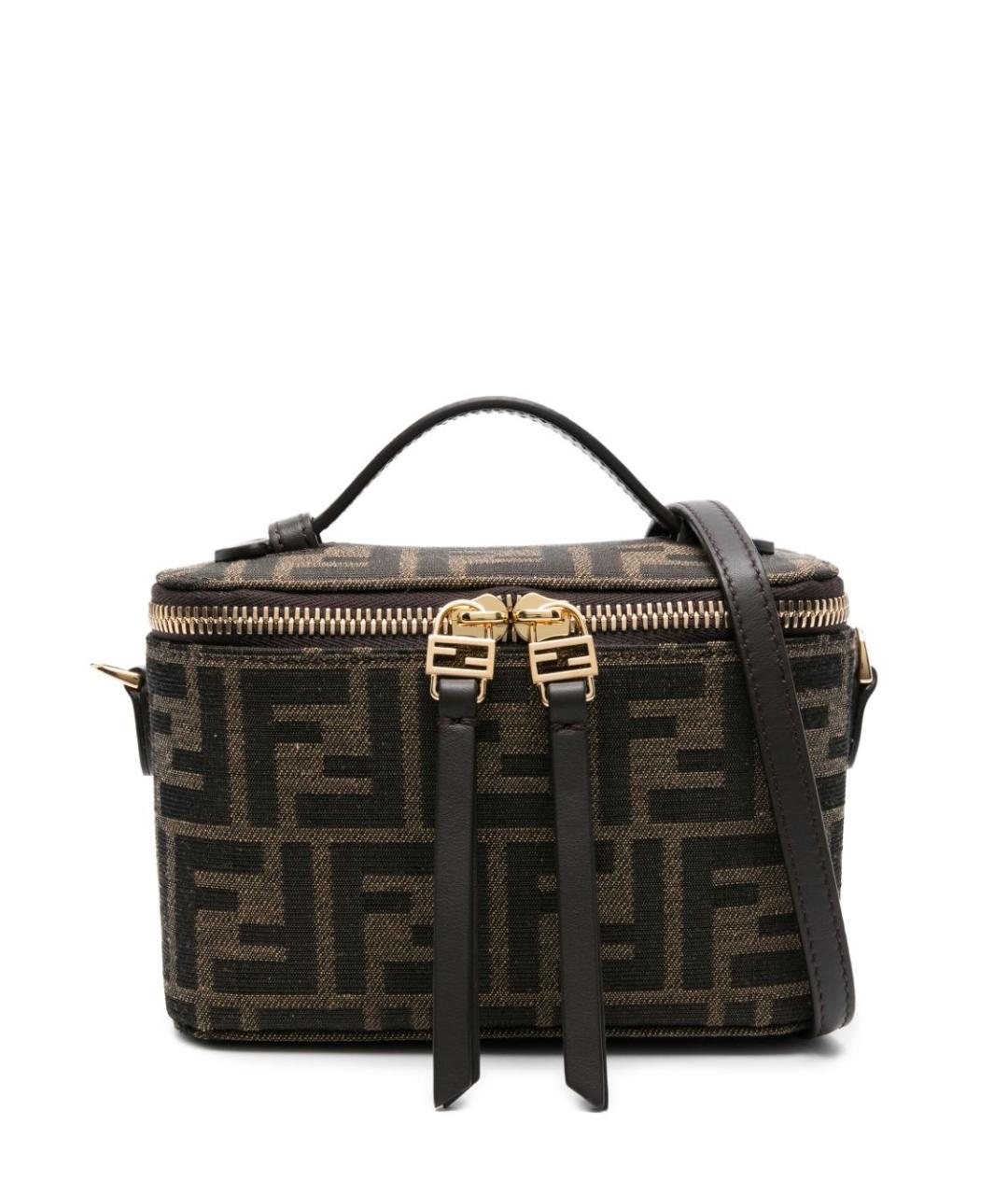 FENDI Коричневая тканевая сумка через плечо, фото 1