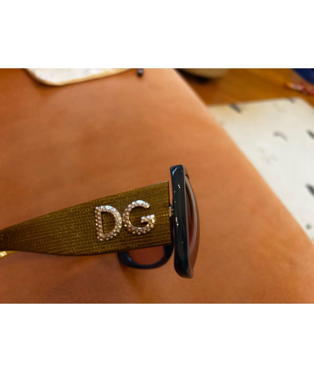 DOLCE&GABBANA Синие пластиковые солнцезащитные очки, фото 3