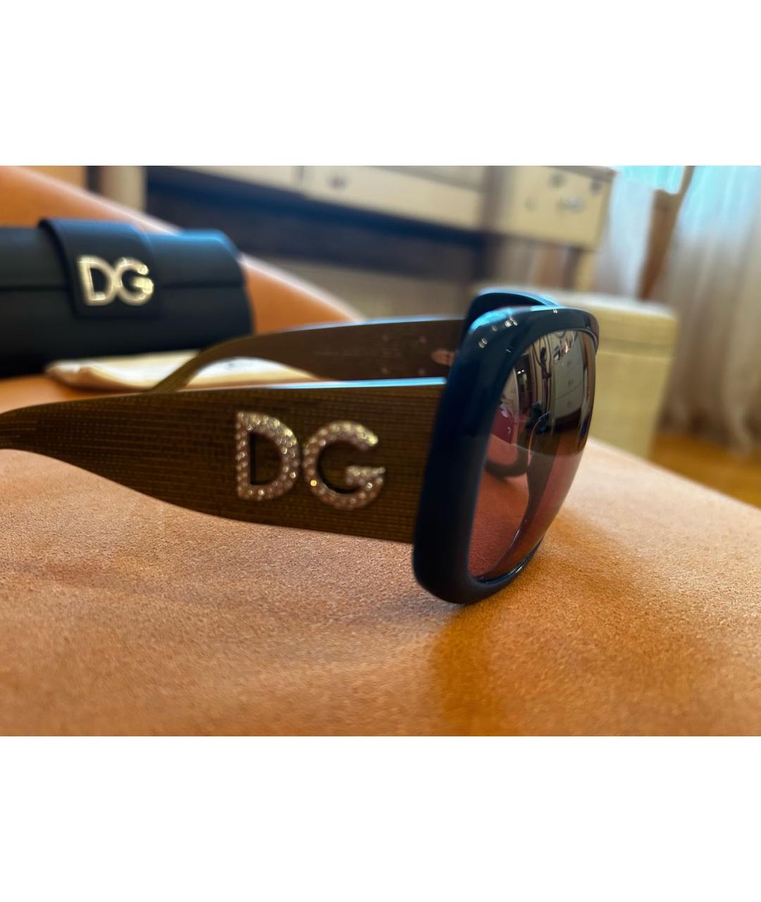 DOLCE&GABBANA Синие пластиковые солнцезащитные очки, фото 2