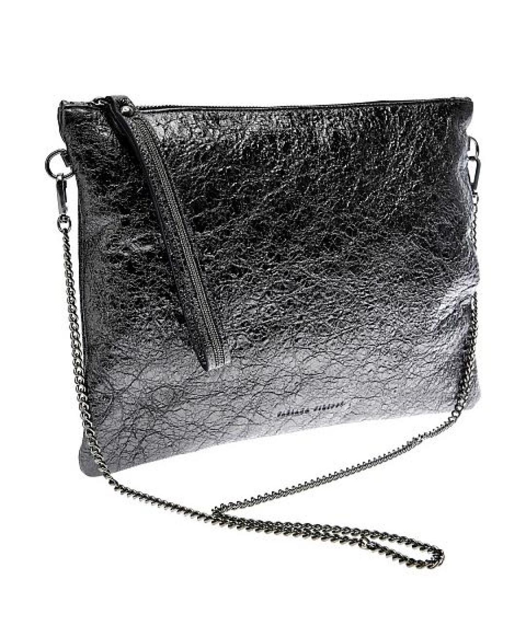 FABIANA FILIPPI Антрацитовая кожаная сумка с короткими ручками, фото 2