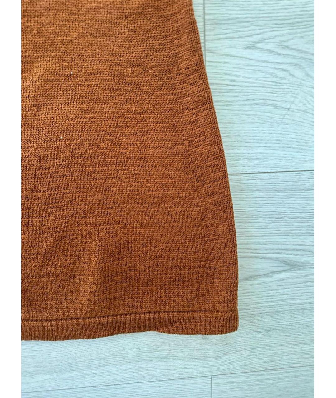 CULT GAIA Коричневое хлопковое повседневное платье, фото 4