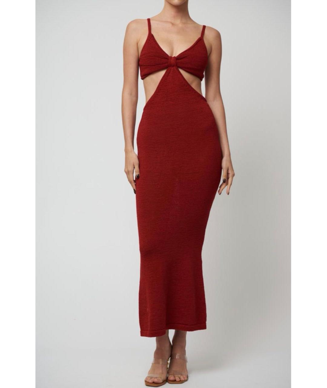 CULT GAIA Коричневое хлопковое повседневное платье, фото 7