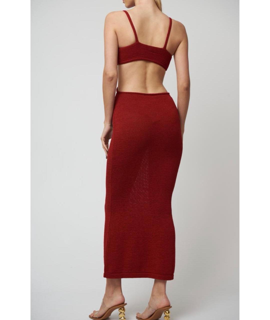 CULT GAIA Коричневое хлопковое повседневное платье, фото 8