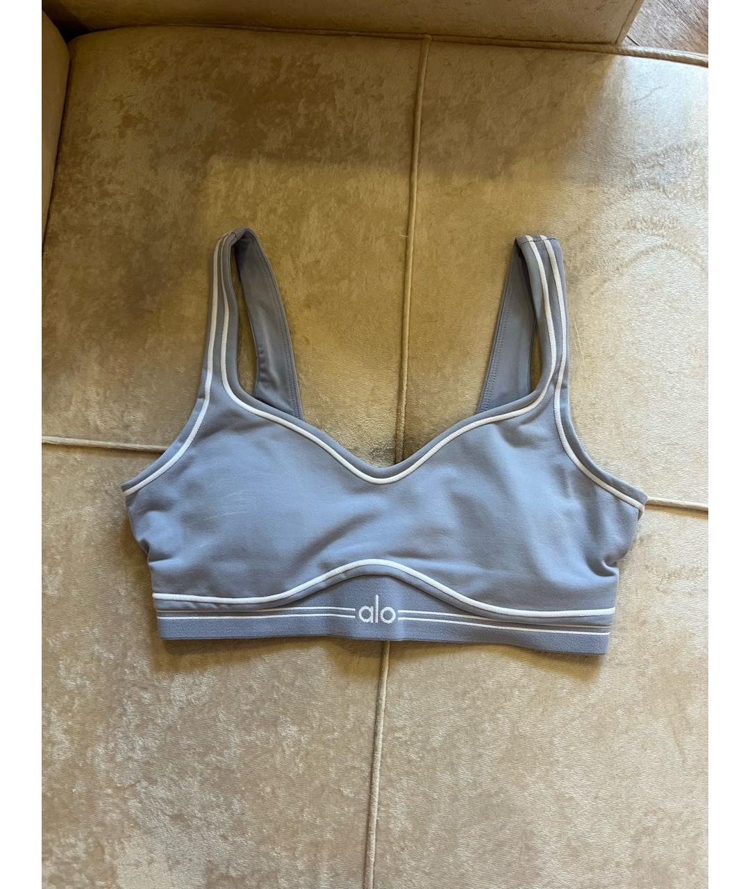 ALO YOGA Голубой хлопко-эластановый спортивные костюмы, фото 9