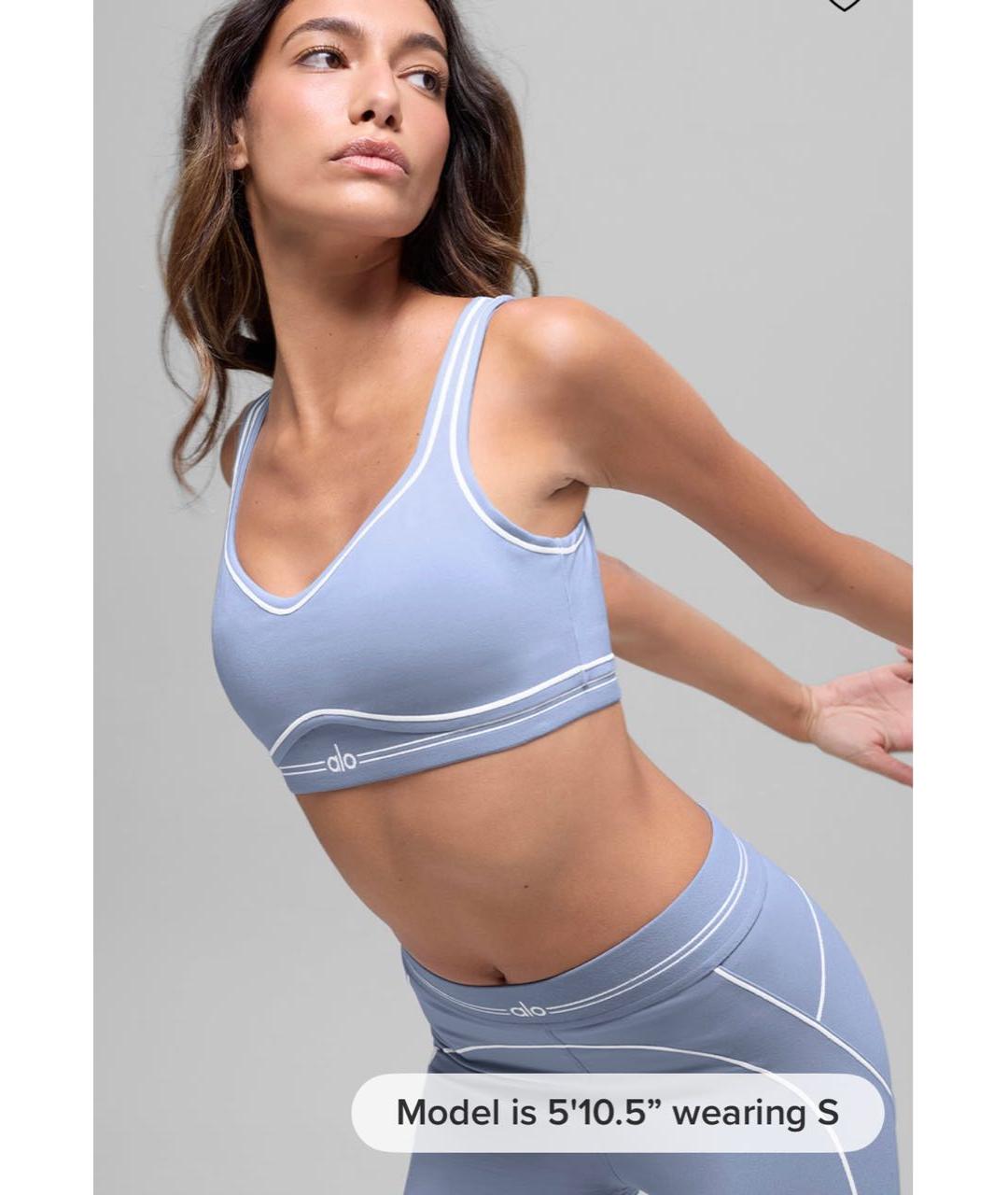 ALO YOGA Голубой хлопко-эластановый спортивные костюмы, фото 6