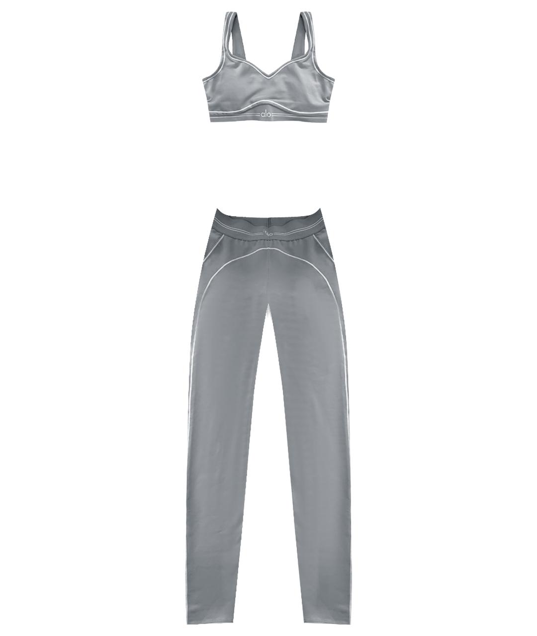 ALO YOGA Голубой хлопко-эластановый спортивные костюмы, фото 1