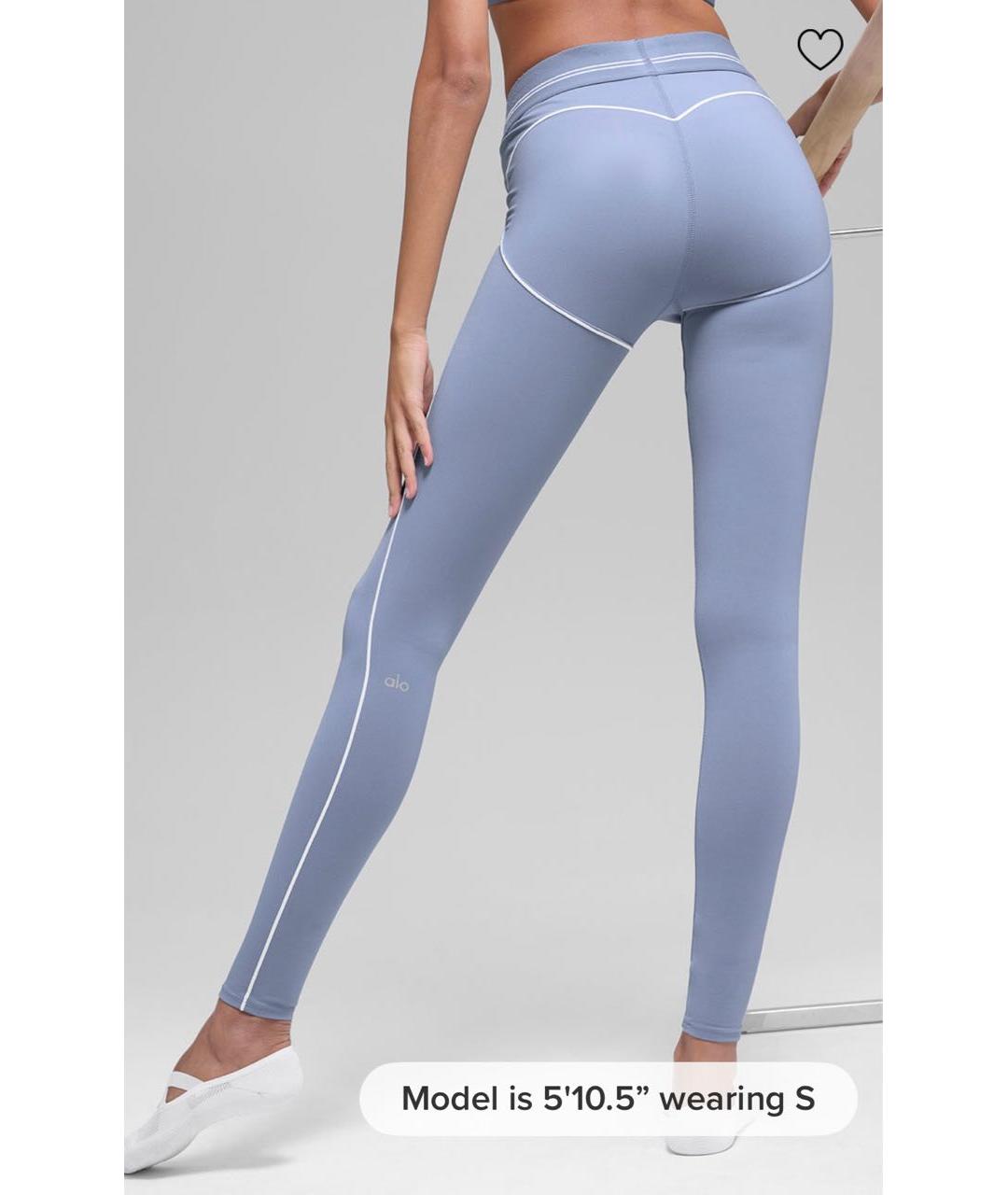 ALO YOGA Голубой хлопко-эластановый спортивные костюмы, фото 5