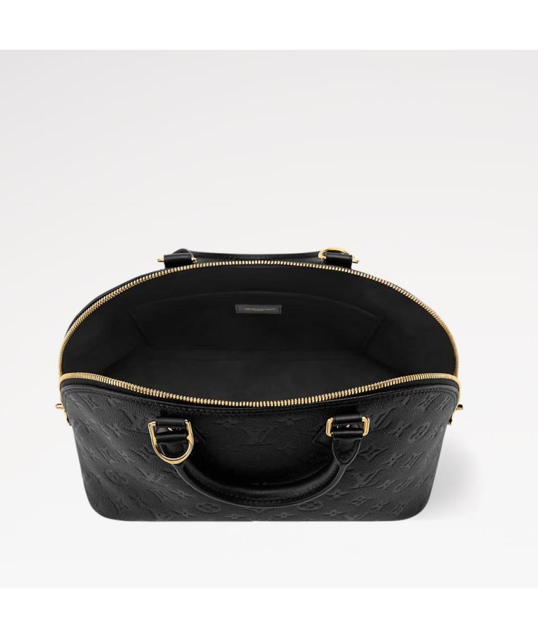 LOUIS VUITTON Черная кожаная сумка тоут, фото 4