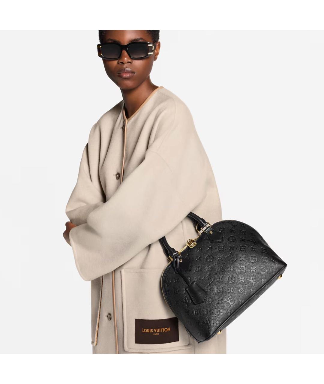 LOUIS VUITTON Черная кожаная сумка тоут, фото 2