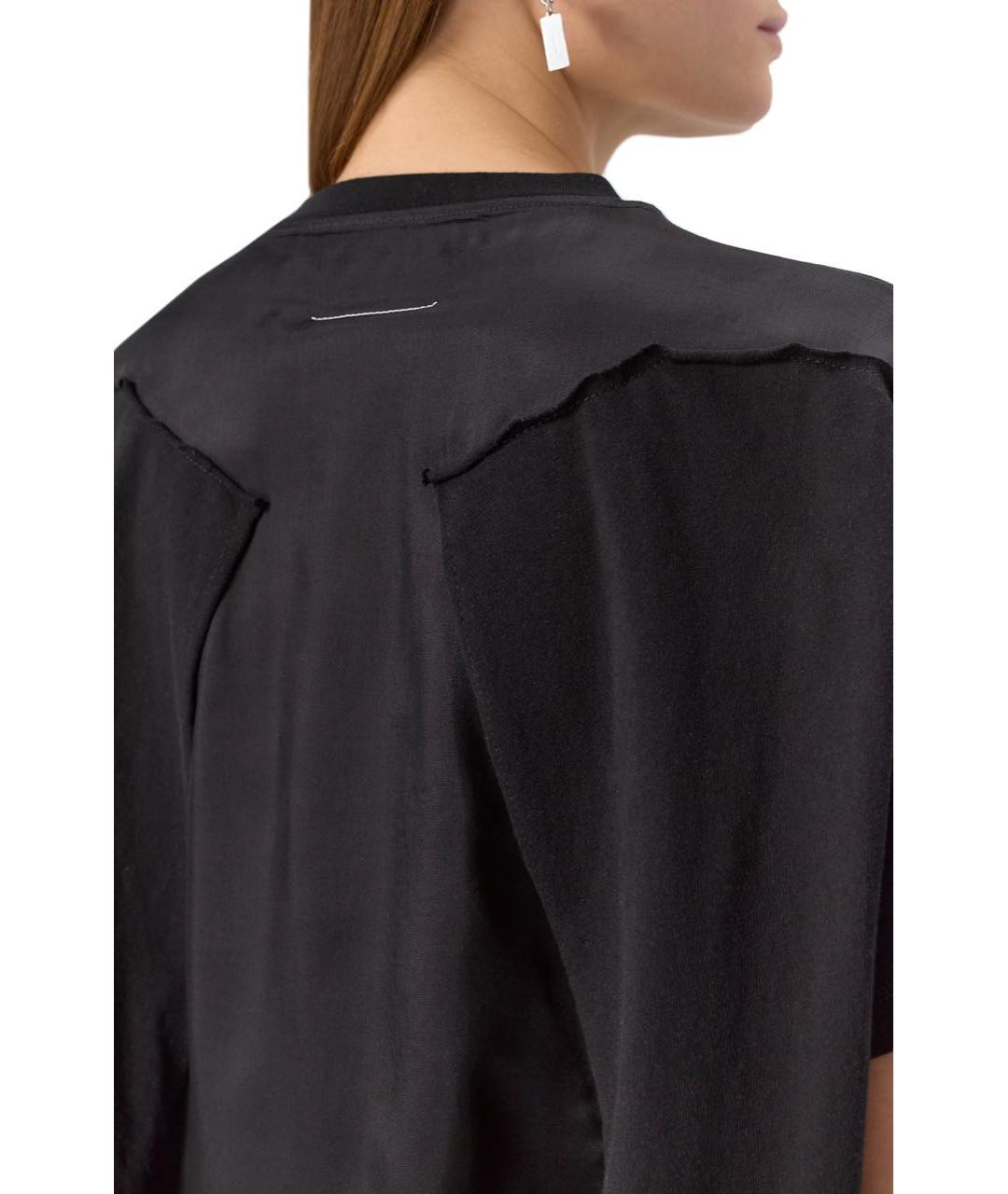 MM6 MAISON MARGIELA Черная хлопковая футболка, фото 4