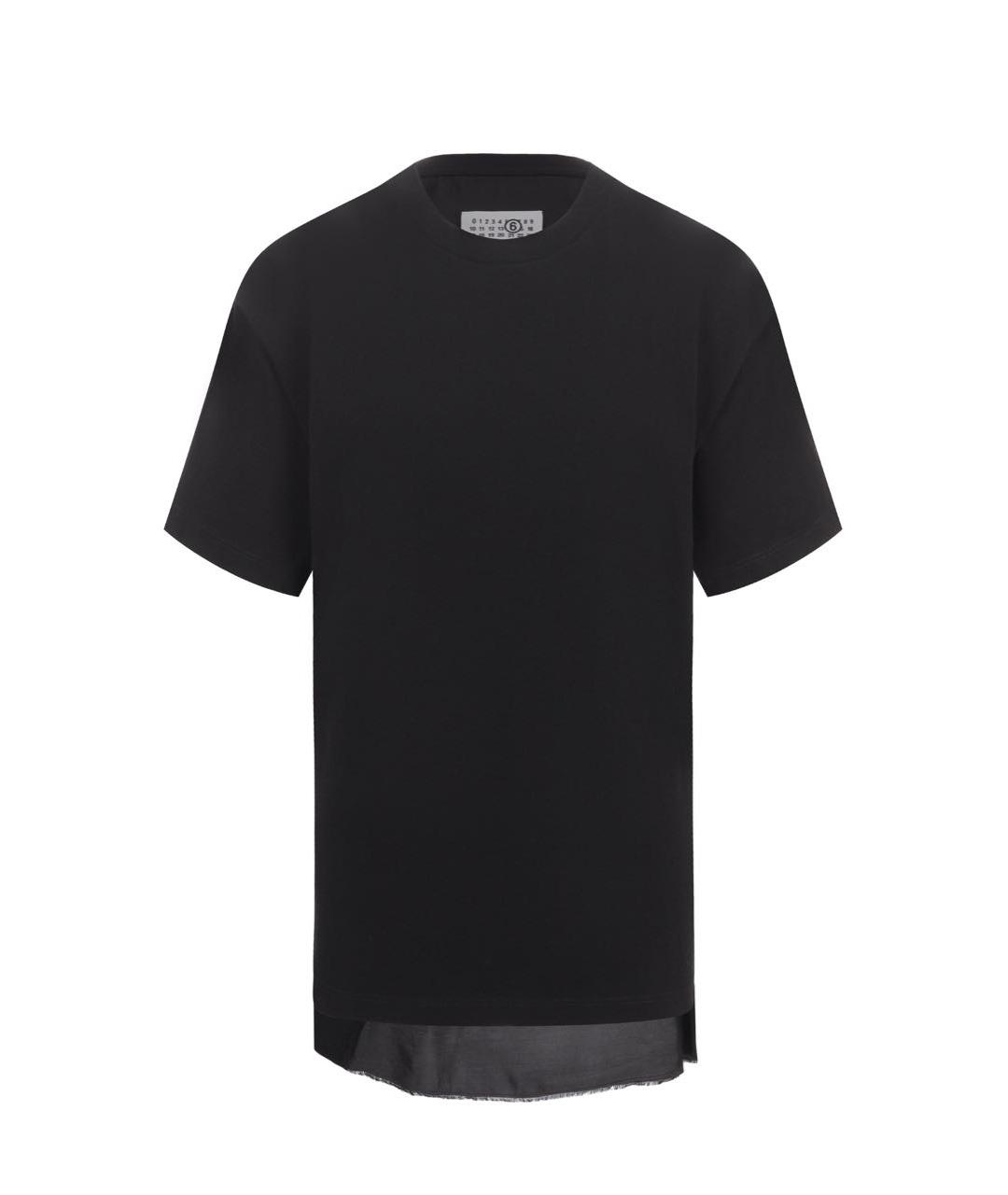 MM6 MAISON MARGIELA Черная хлопковая футболка, фото 1