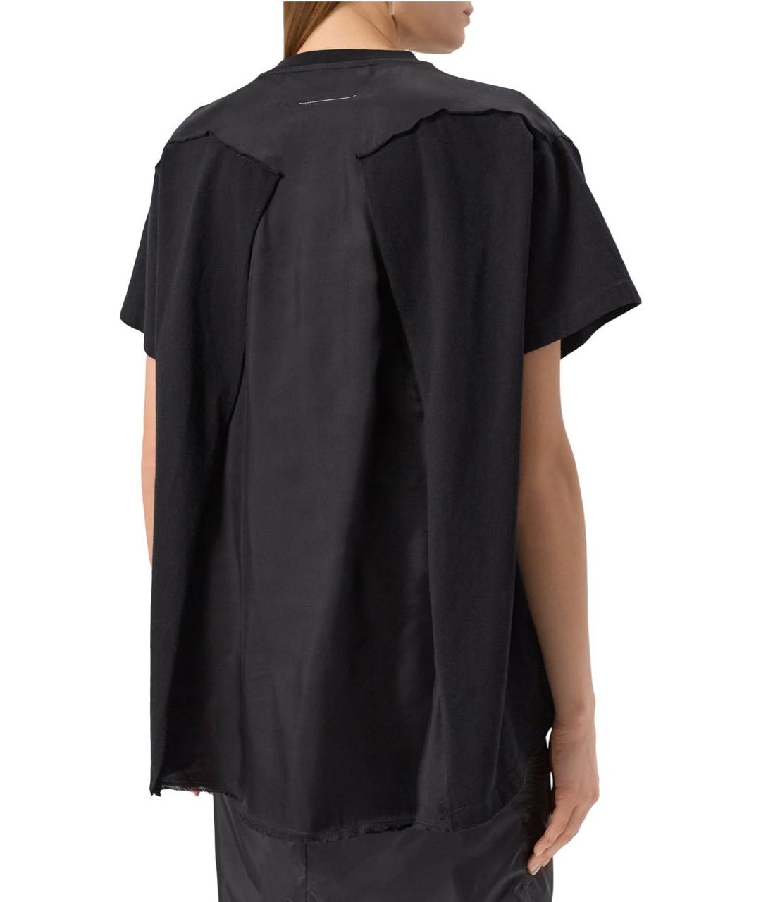 MM6 MAISON MARGIELA Черная хлопковая футболка, фото 3