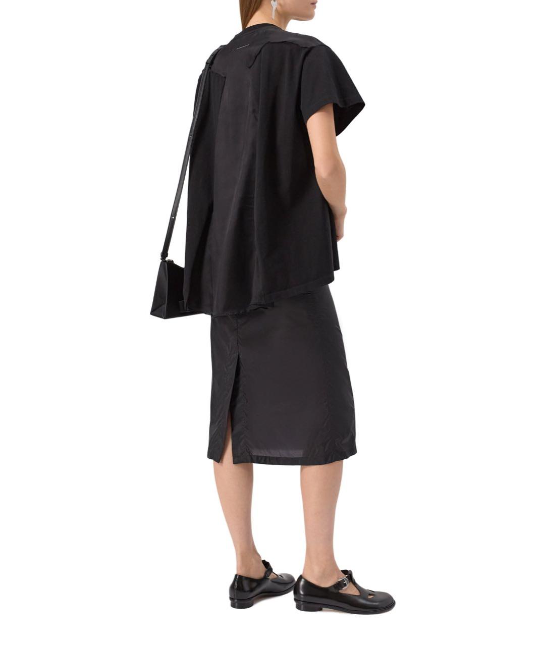 MM6 MAISON MARGIELA Черная хлопковая футболка, фото 5