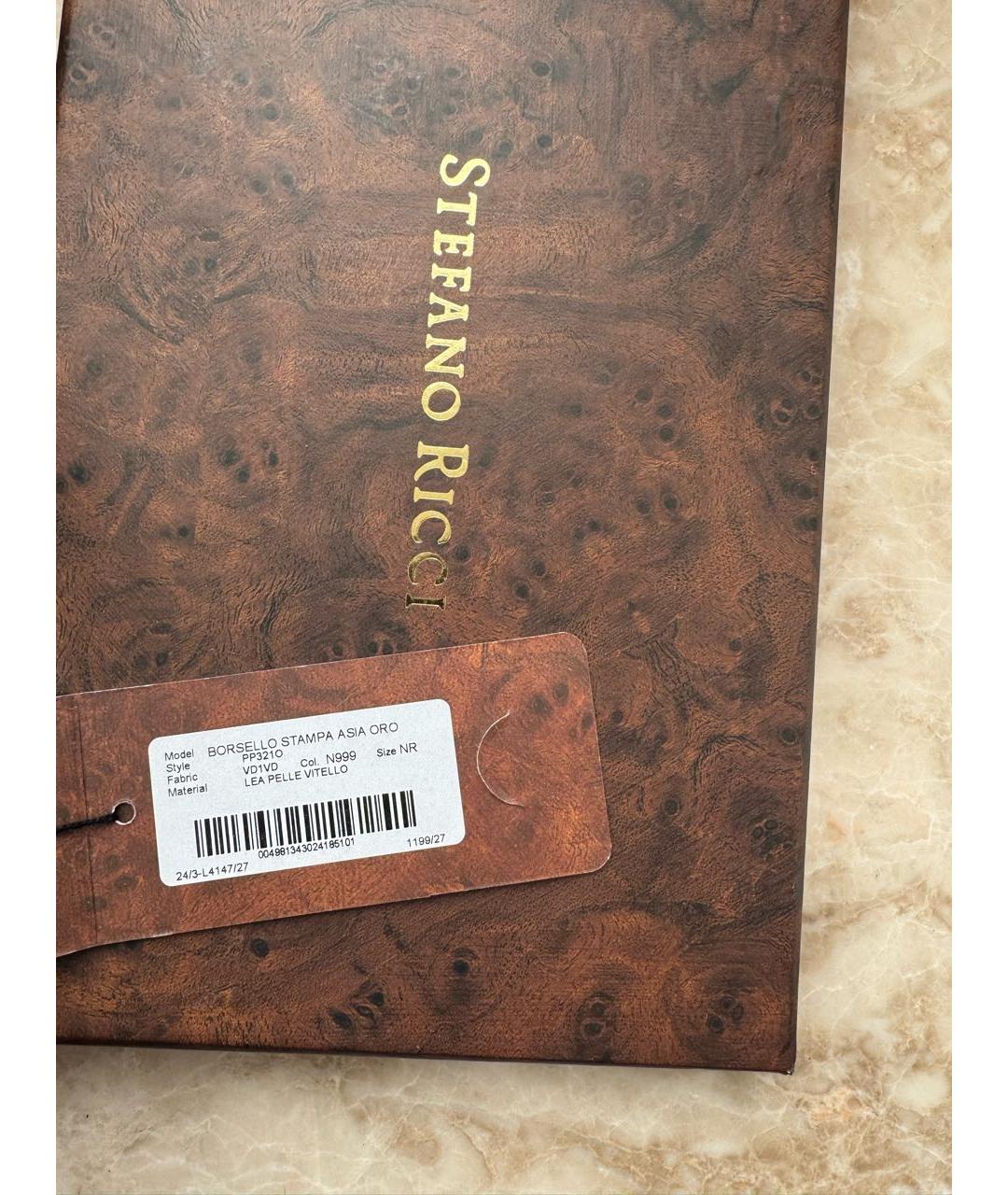 STEFANO RICCI Черный кожаный кошелек, фото 7