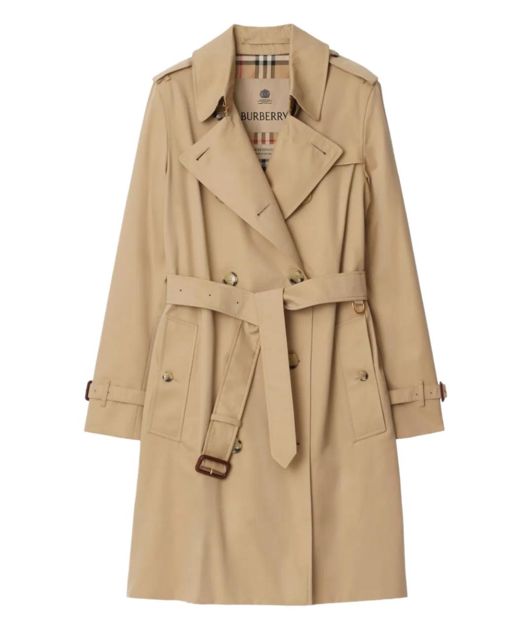 BURBERRY Бежевый хлопковый тренч/плащ, фото 1