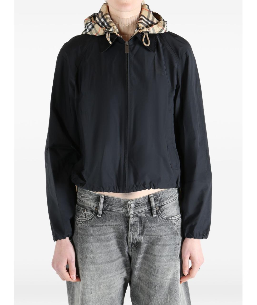 BURBERRY Черная полиамидовая куртка, фото 2