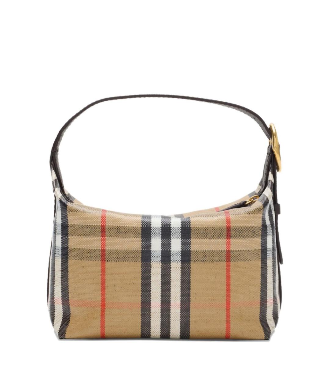 BURBERRY Бежевая тканевая сумка через плечо, фото 4