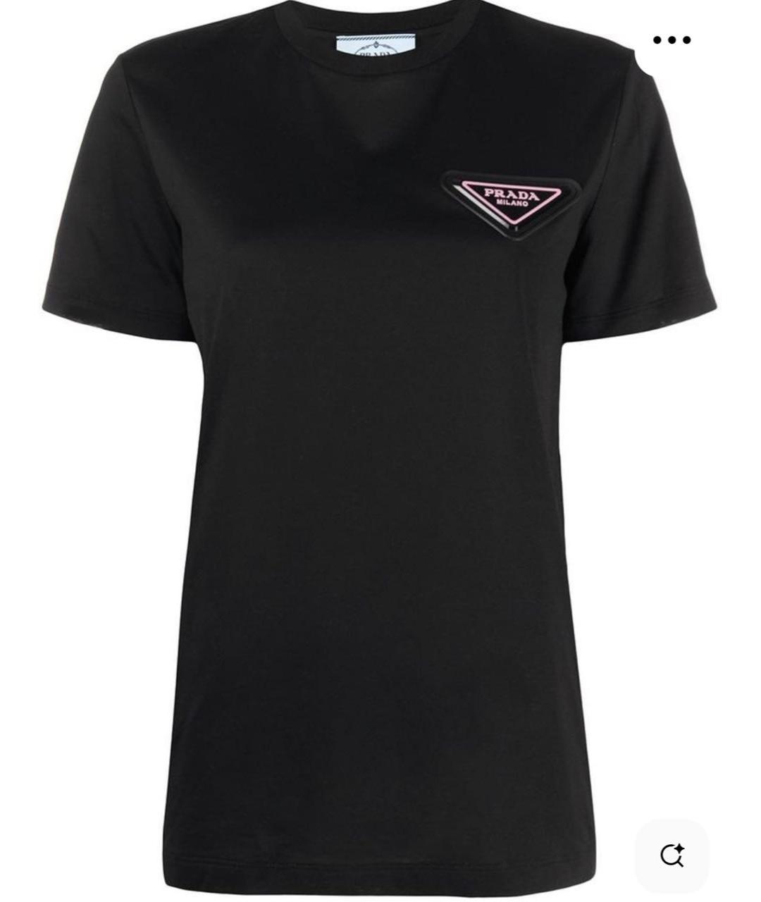 PRADA Черная хлопковая футболка, фото 5