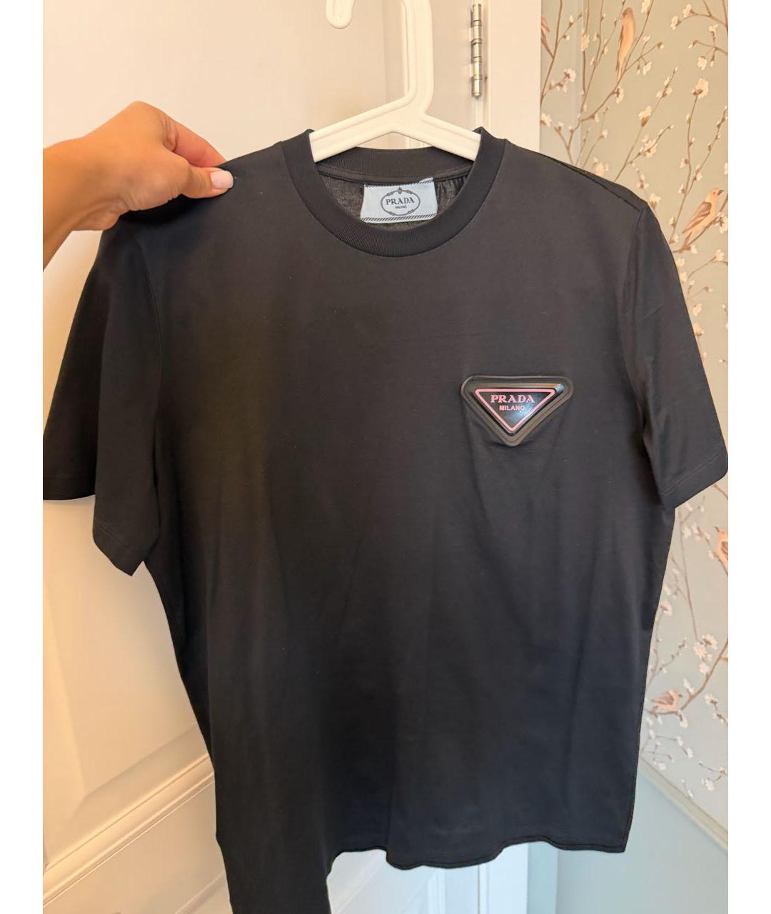 PRADA Черная хлопковая футболка, фото 3