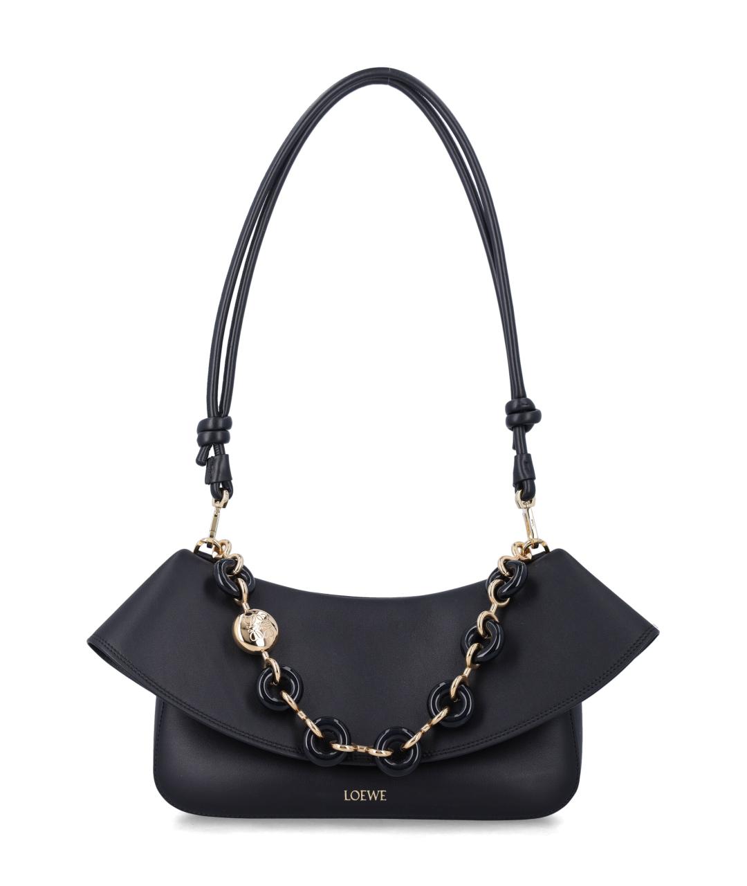 LOEWE Черная кожаная сумка через плечо, фото 1