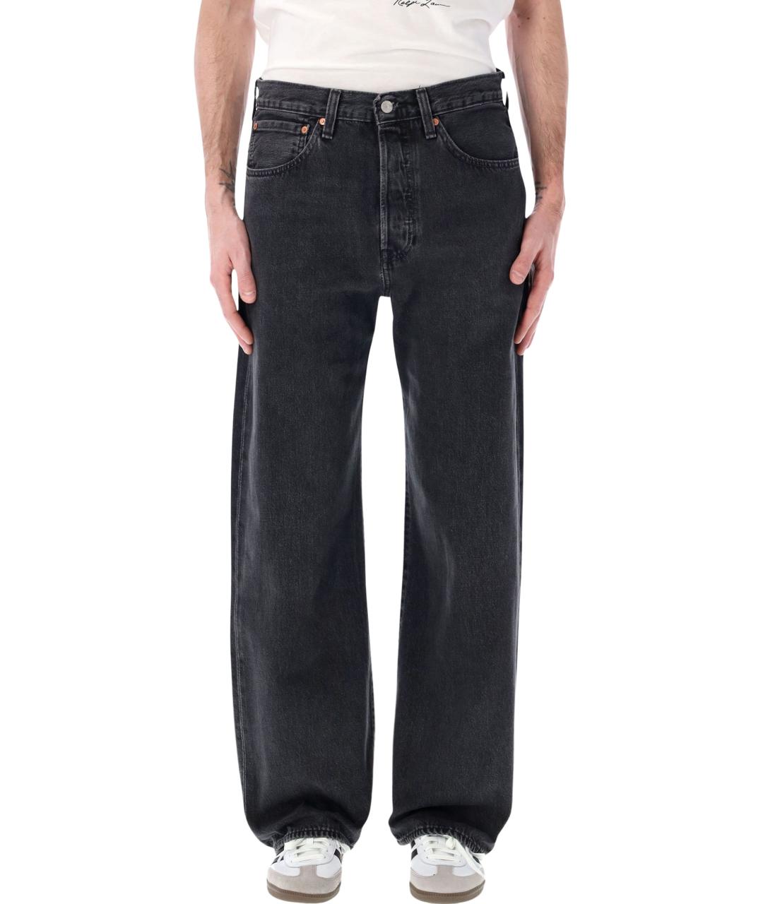 LEVI'S Черные хлопковые прямые джинсы, фото 1