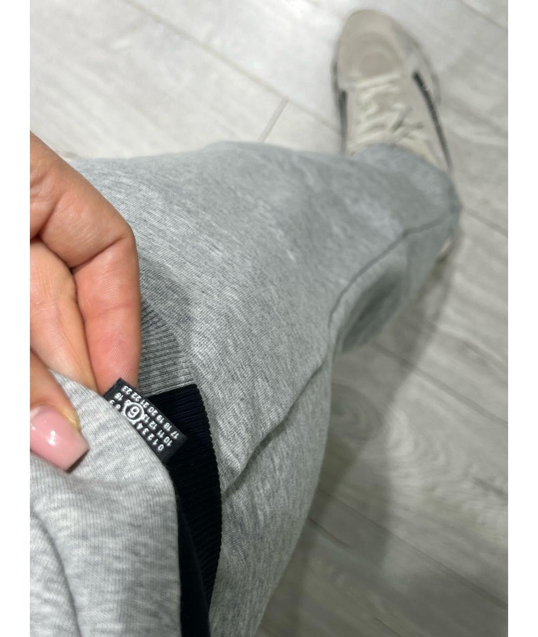 MM6 MAISON MARGIELA Серые хлопковые спортивные брюки и шорты, фото 7