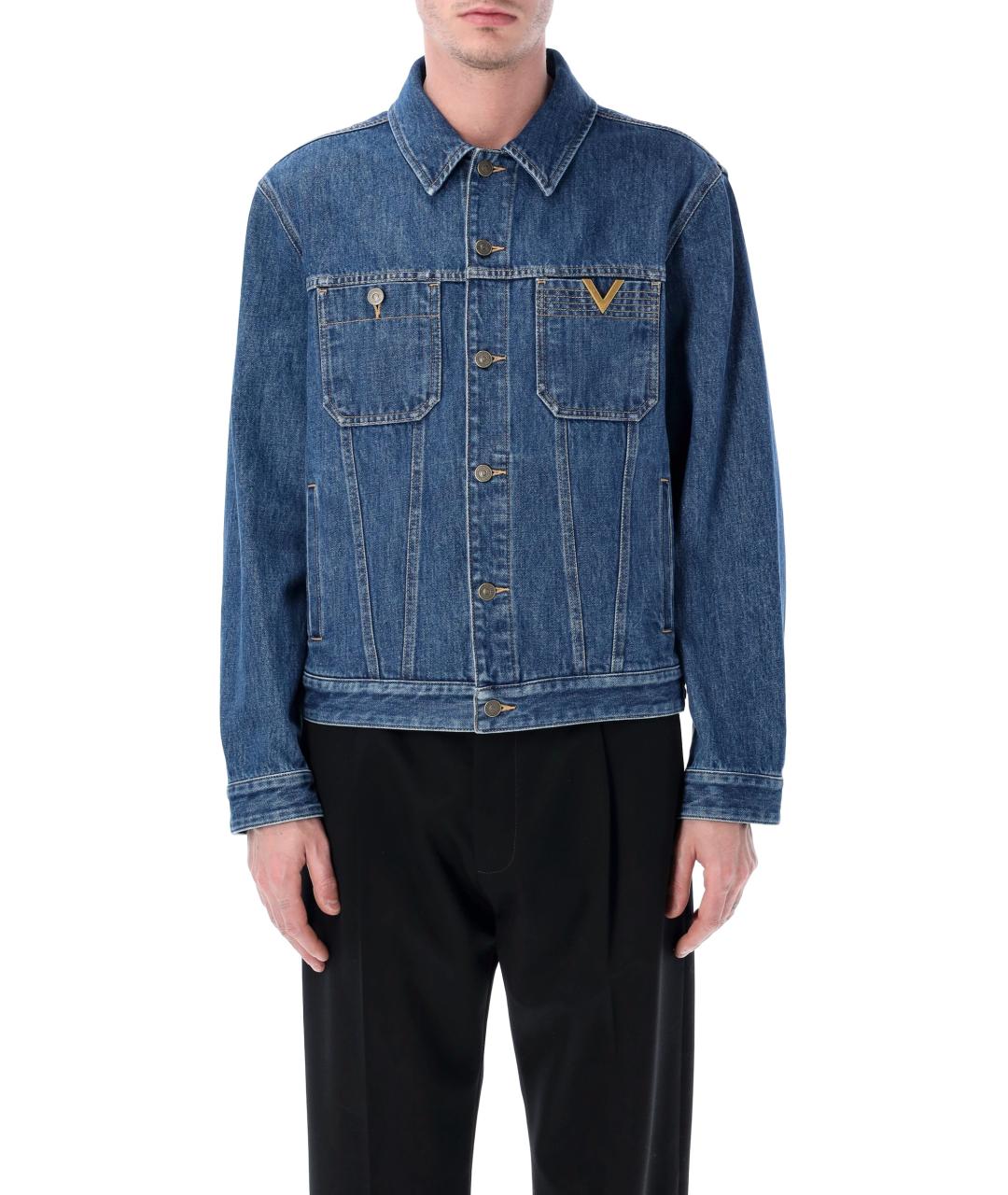 VALENTINO Синяя хлопковая куртка, фото 2