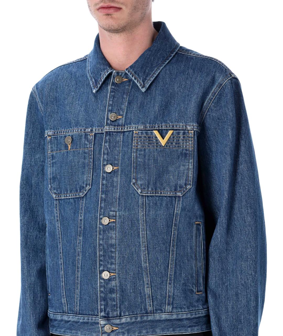 VALENTINO Синяя хлопковая куртка, фото 4