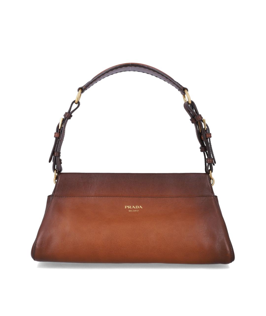 PRADA Коричневая кожаная сумка через плечо, фото 1