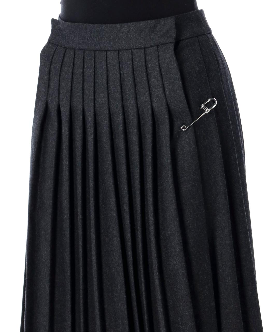 PRADA Антрацитовая шерстяная юбка миди, фото 4