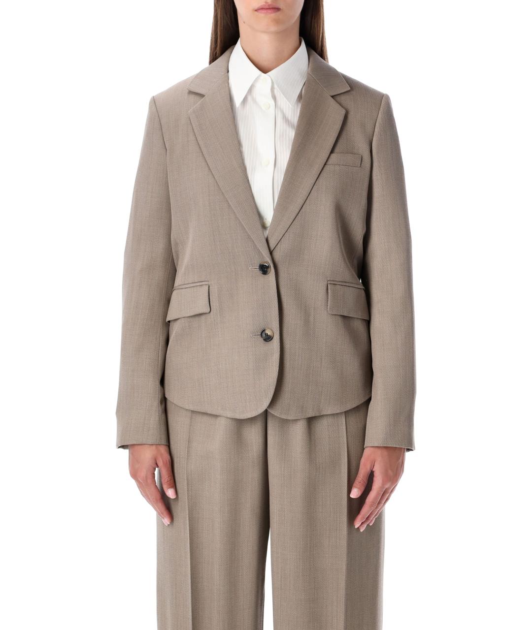 LOEWE Бежевый шерстяной жакет/пиджак, фото 2