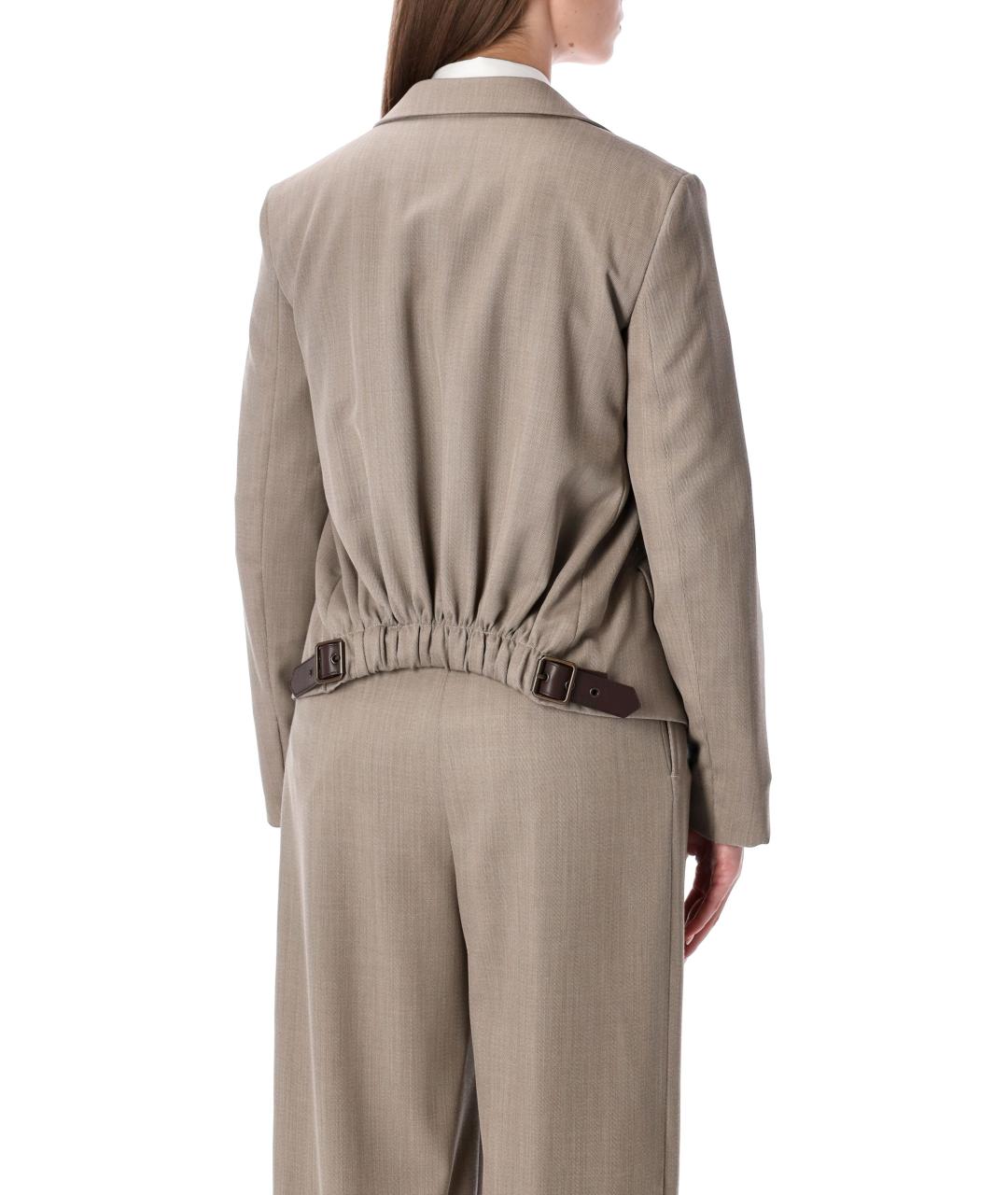 LOEWE Бежевый шерстяной жакет/пиджак, фото 3