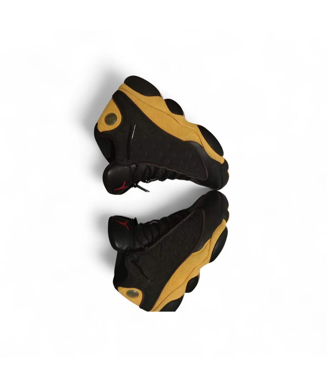 JORDAN Желтые замшевые высокие кроссовки / кеды, фото 5