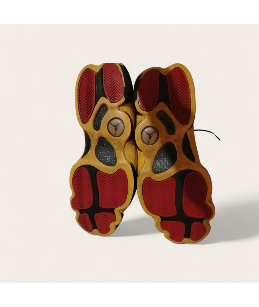 JORDAN Желтые замшевые высокие кроссовки / кеды, фото 3