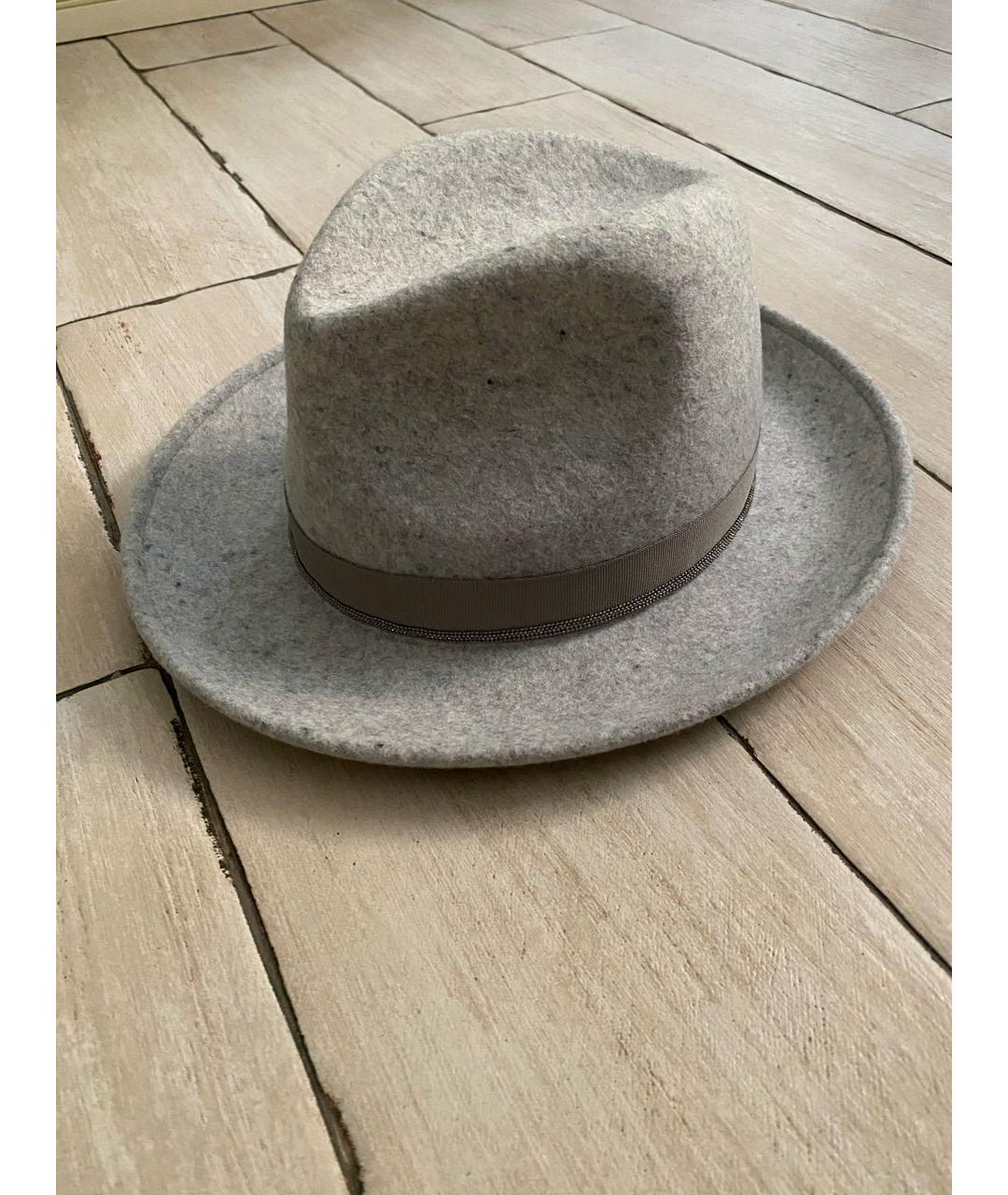 FABIANA FILIPPI Серая шерстяная шляпа, фото 4