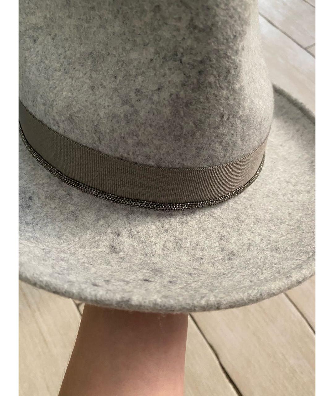 FABIANA FILIPPI Серая шерстяная шляпа, фото 5