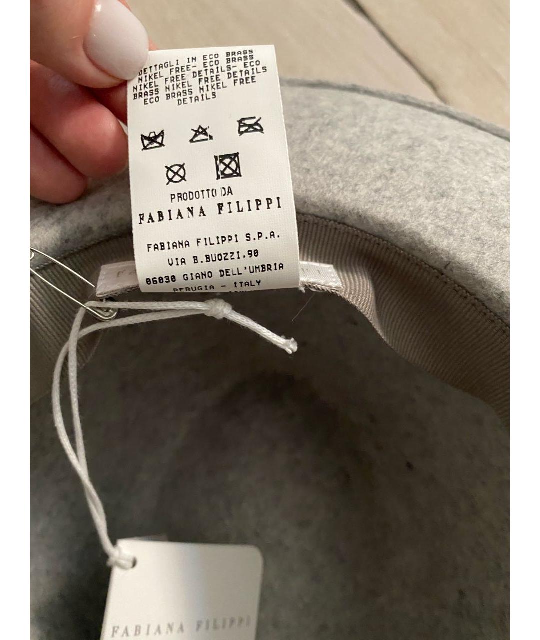 FABIANA FILIPPI Серая шерстяная шляпа, фото 8