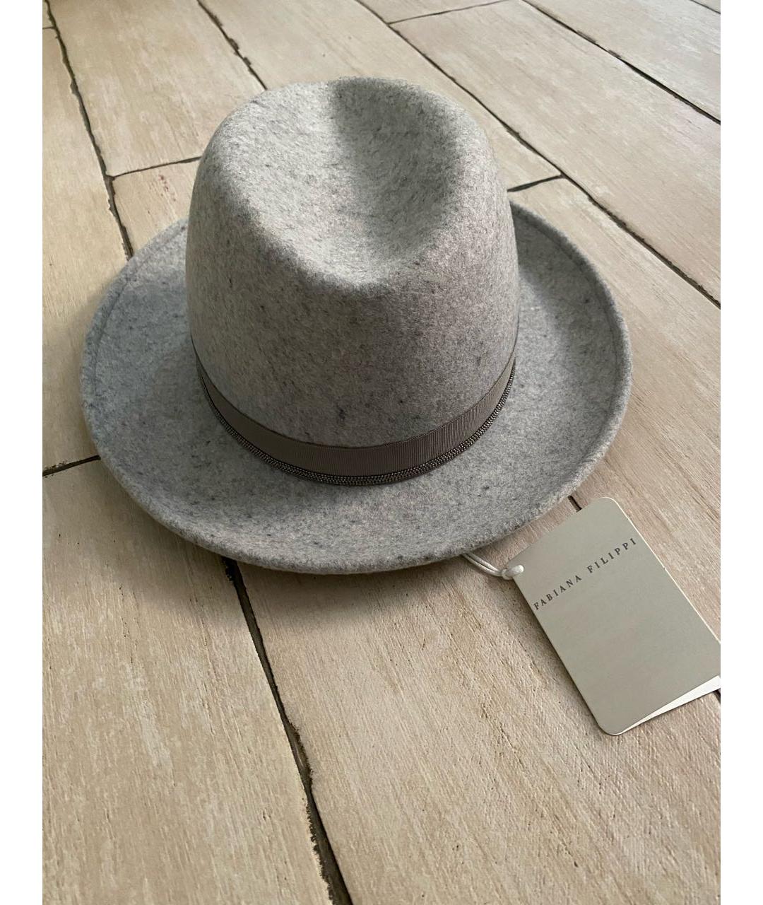 FABIANA FILIPPI Серая шерстяная шляпа, фото 3