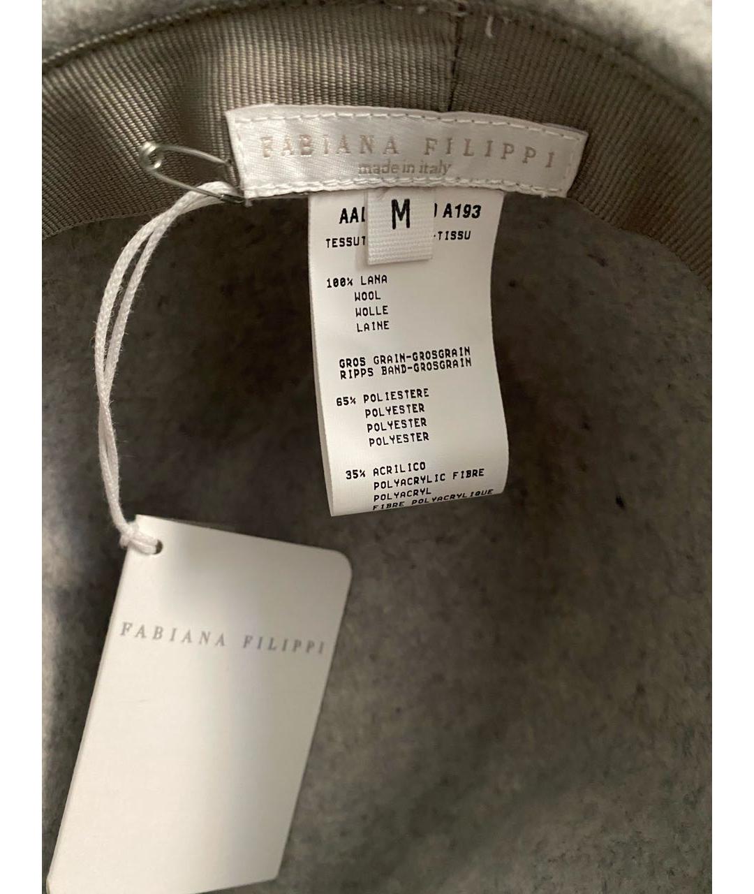 FABIANA FILIPPI Серая шерстяная шляпа, фото 7