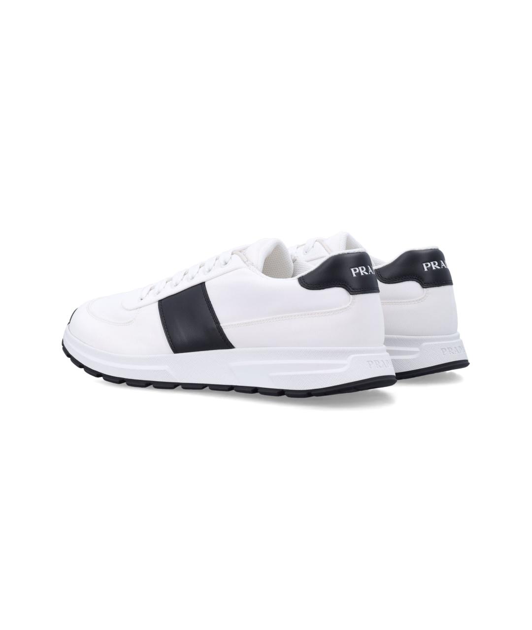 PRADA Белые синтетические низкие кроссовки / кеды, фото 4