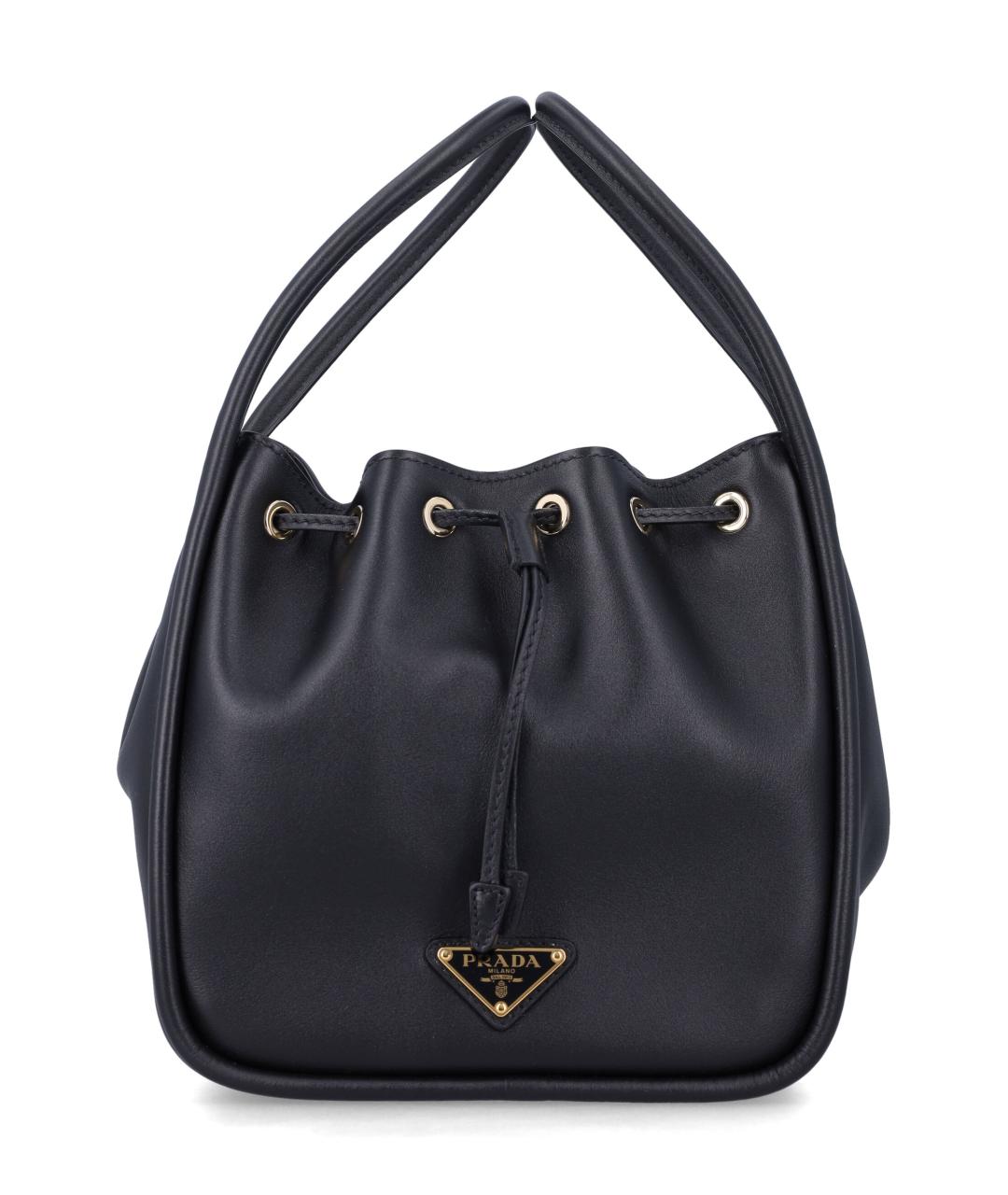 PRADA Черная кожаная сумка тоут, фото 1