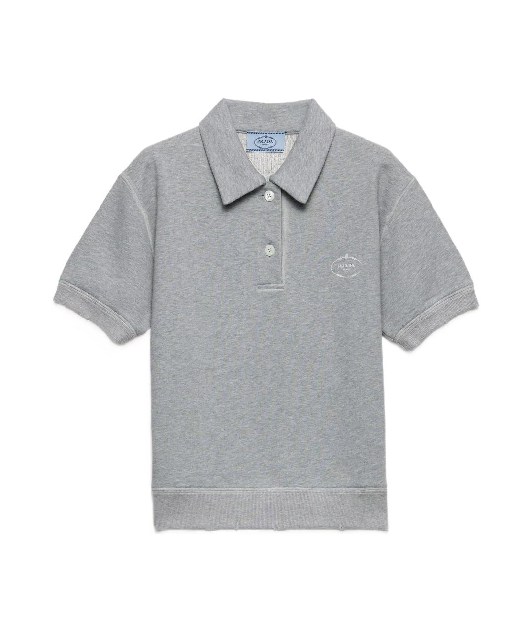 PRADA Серая хлопковая футболка, фото 1